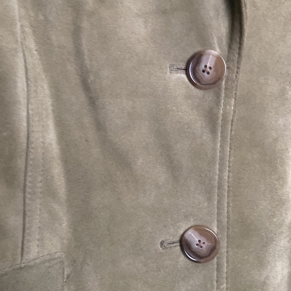Ann Taylor new no tags suede jacket in celery green sz 14 - Picture 2 of 7